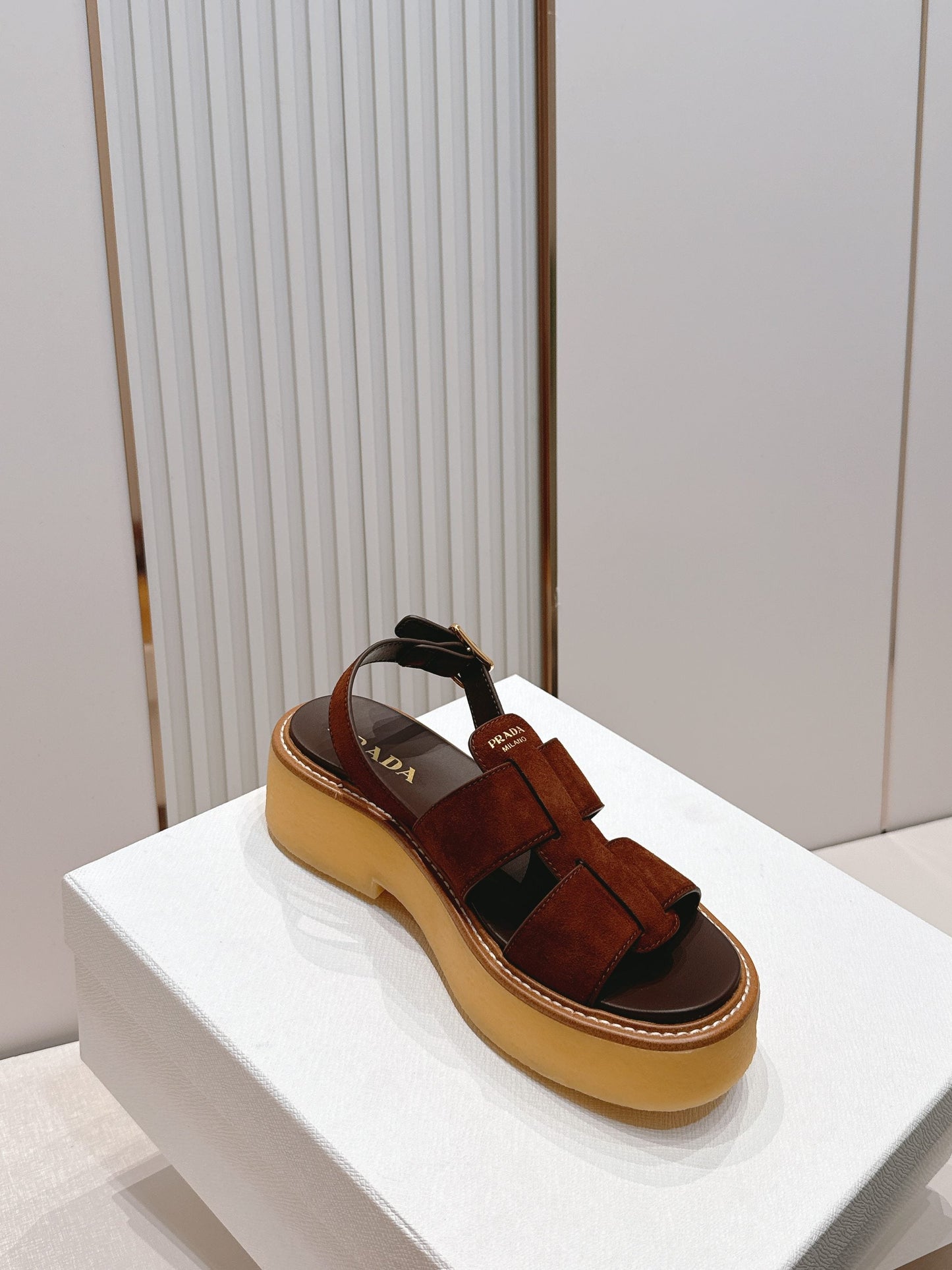 Prada 26s Sandals Cocoa Brown Suede 838144
