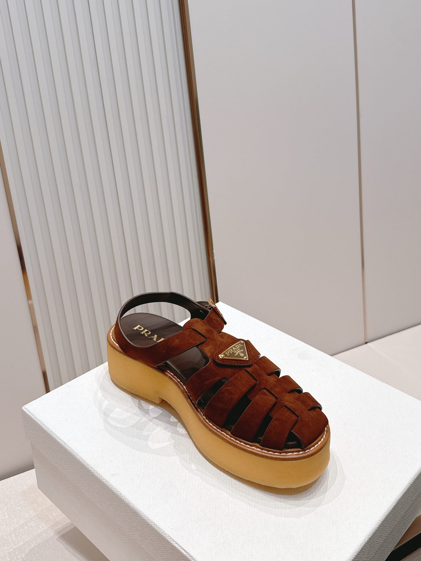 Prada 26s Sandals Cocoa Brown Suede 838143