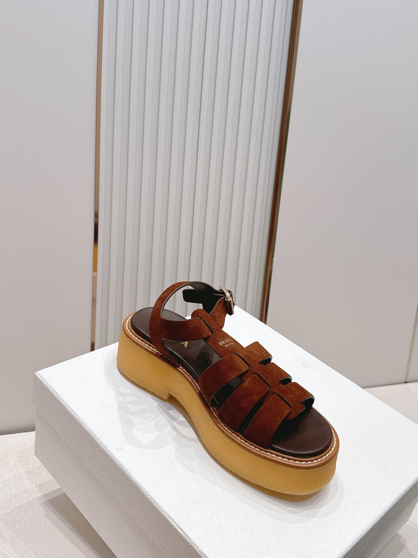 Prada 26s Sandals Cocoa Brown Suede 838142