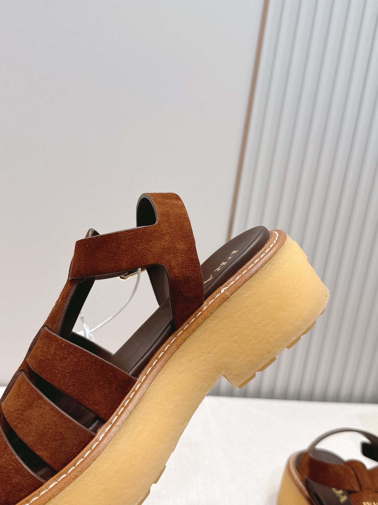 Prada 26s Sandals Cocoa Brown Suede 838142