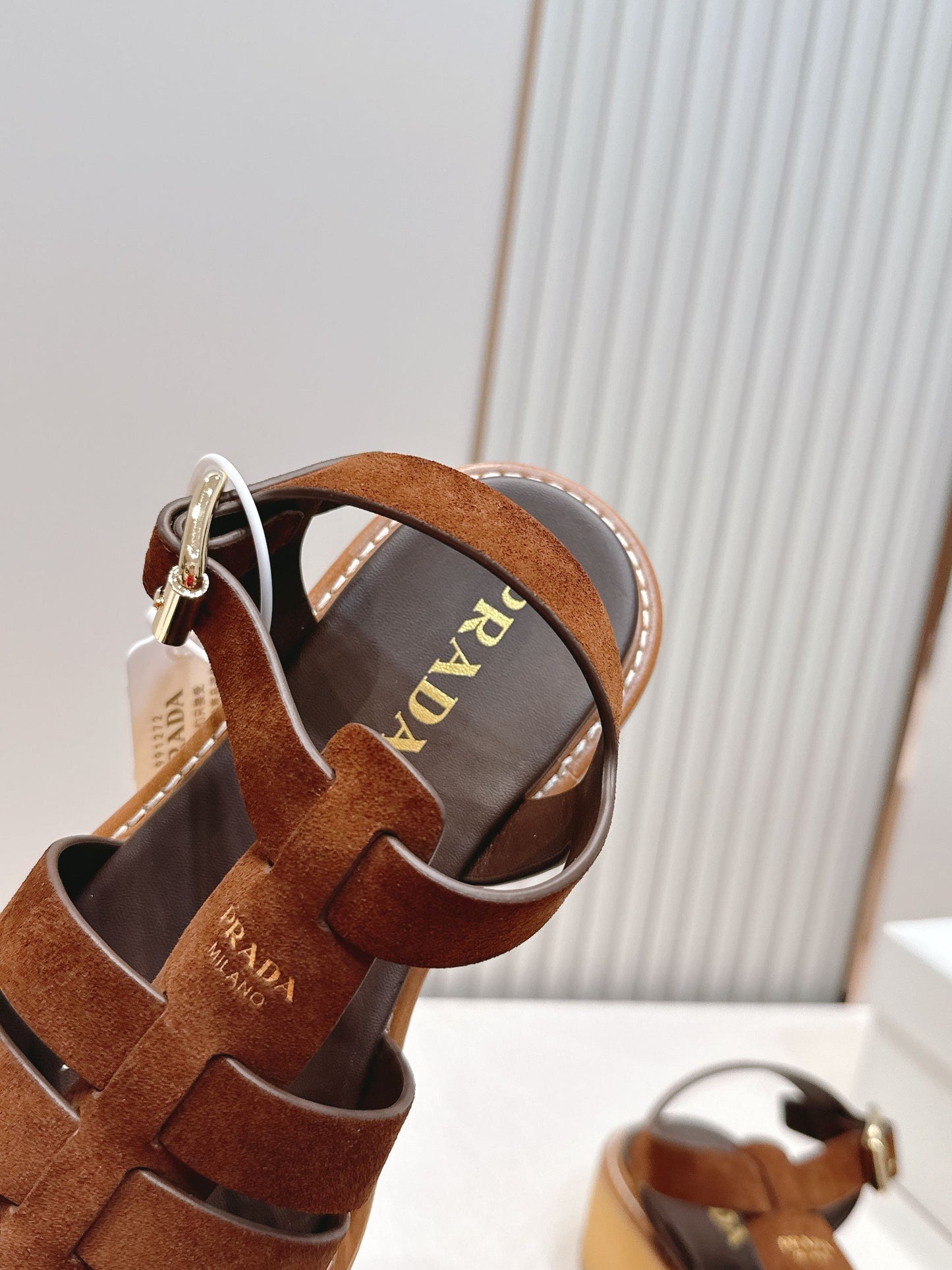 Prada 26s Sandals Cocoa Brown Suede 838142