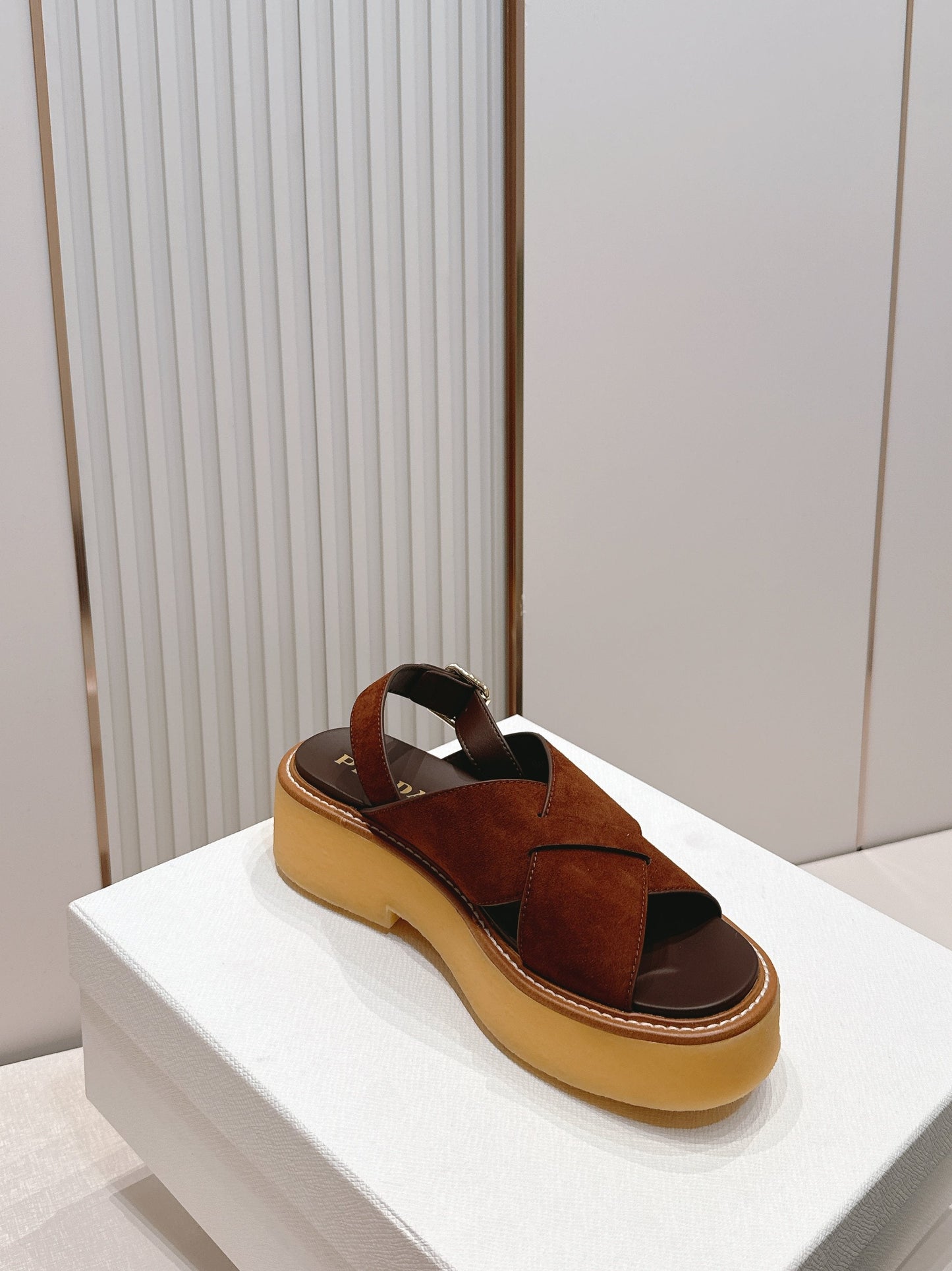 Prada 26s Sandals Cocoa Brown Suede 838141