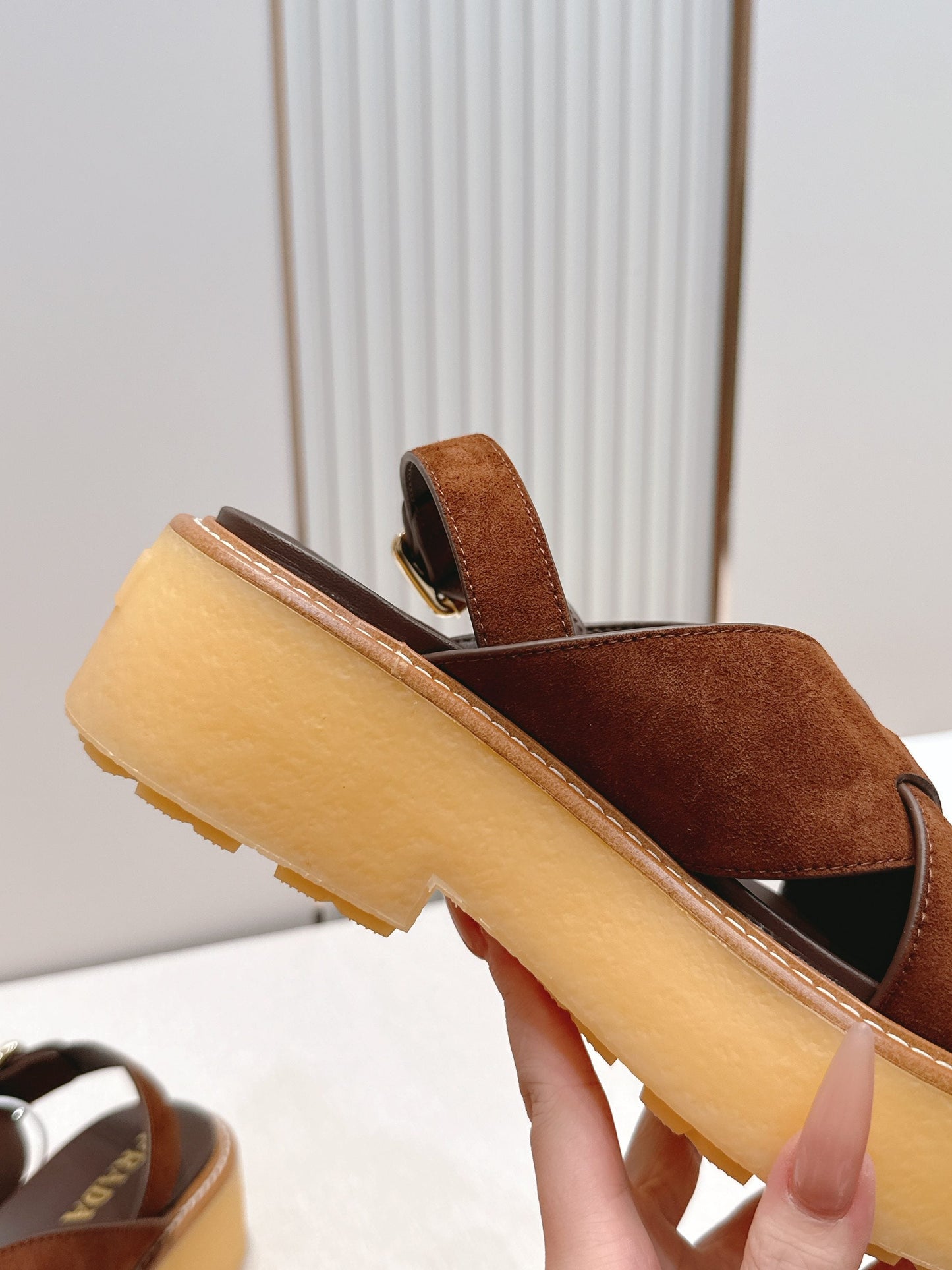 Prada 26s Sandals Cocoa Brown Suede 838141