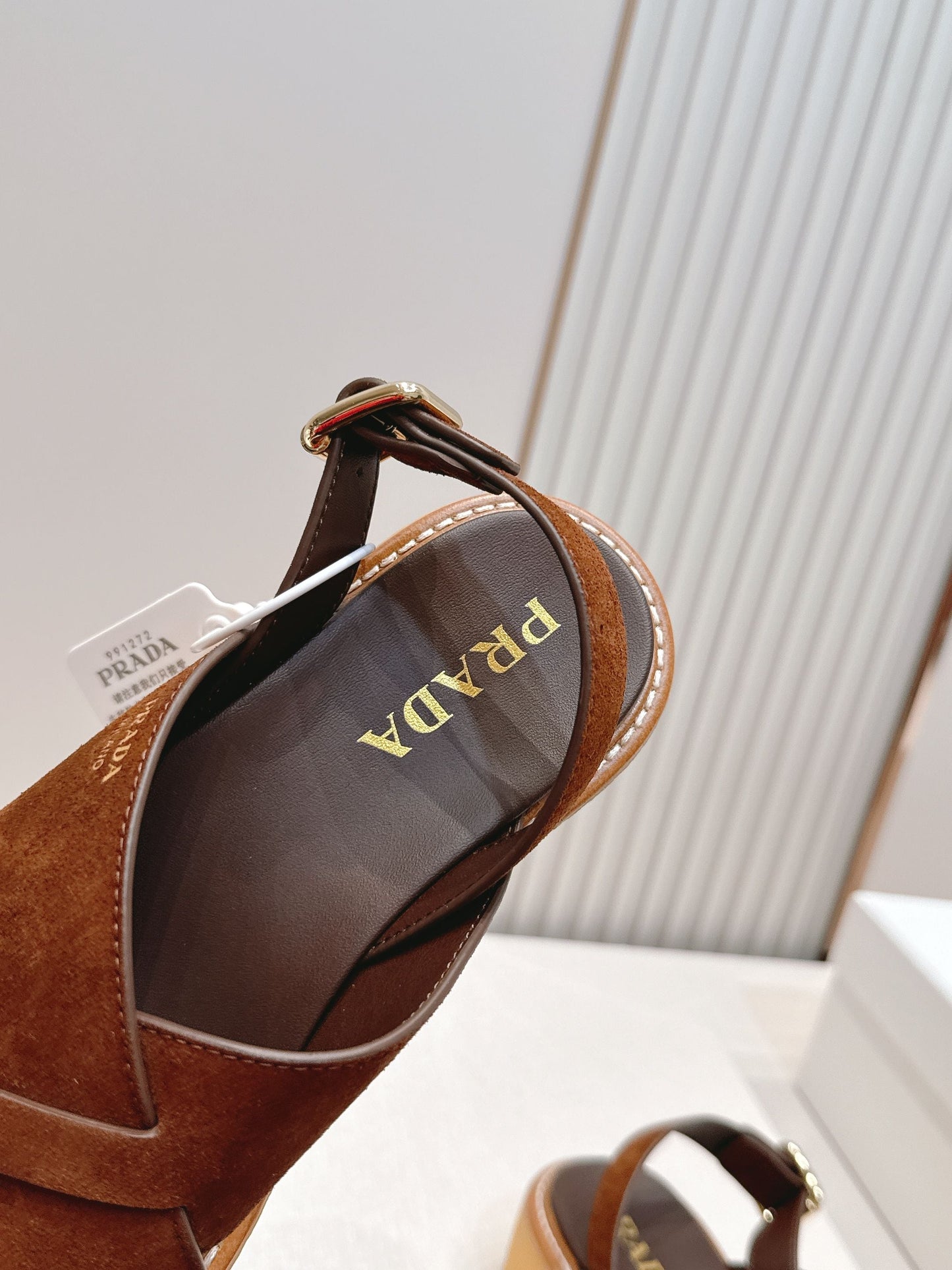 Prada 26s Sandals Cocoa Brown Suede 838141