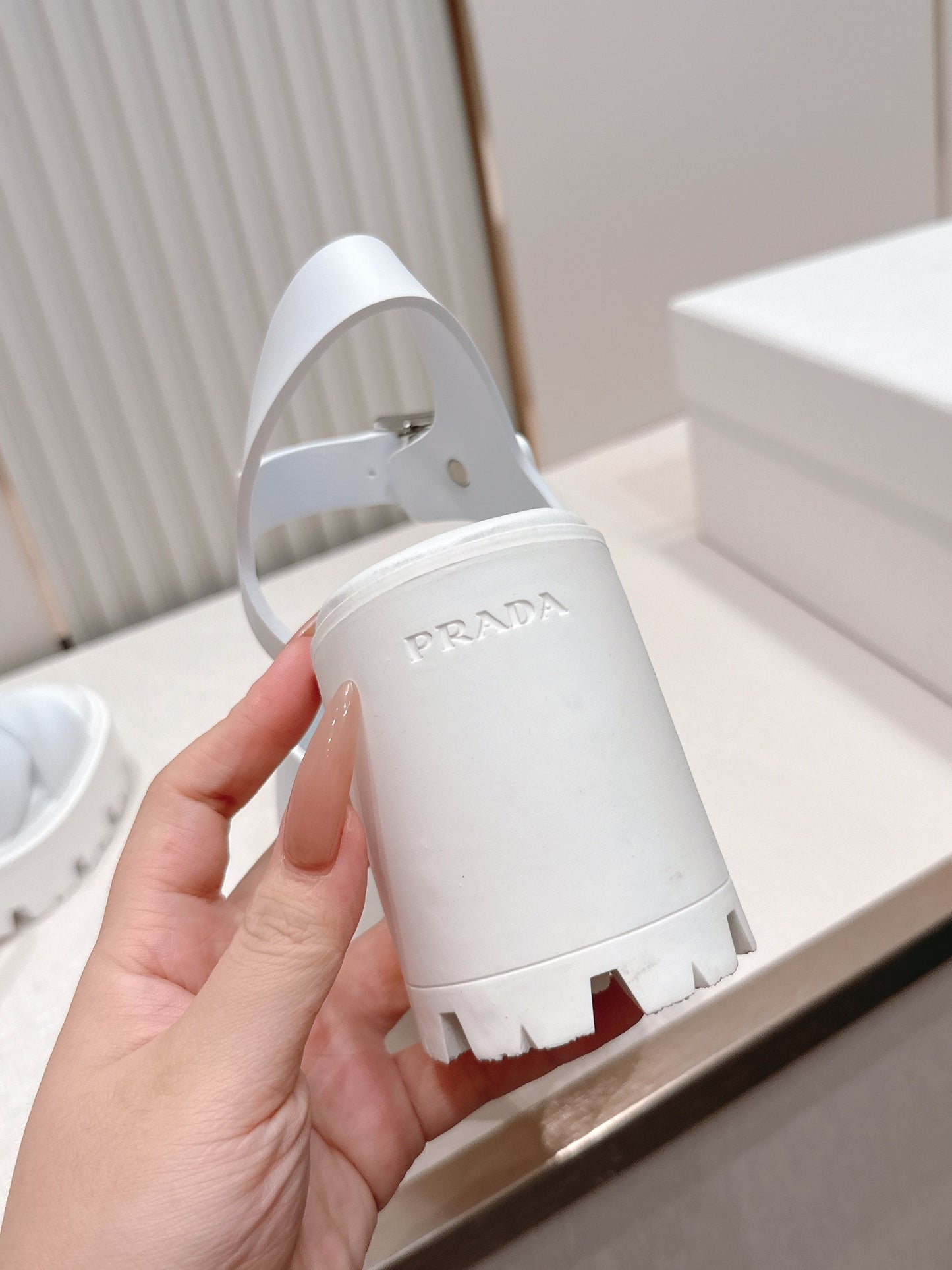 Prada 26s Monolith Sandals White Rubber 838139