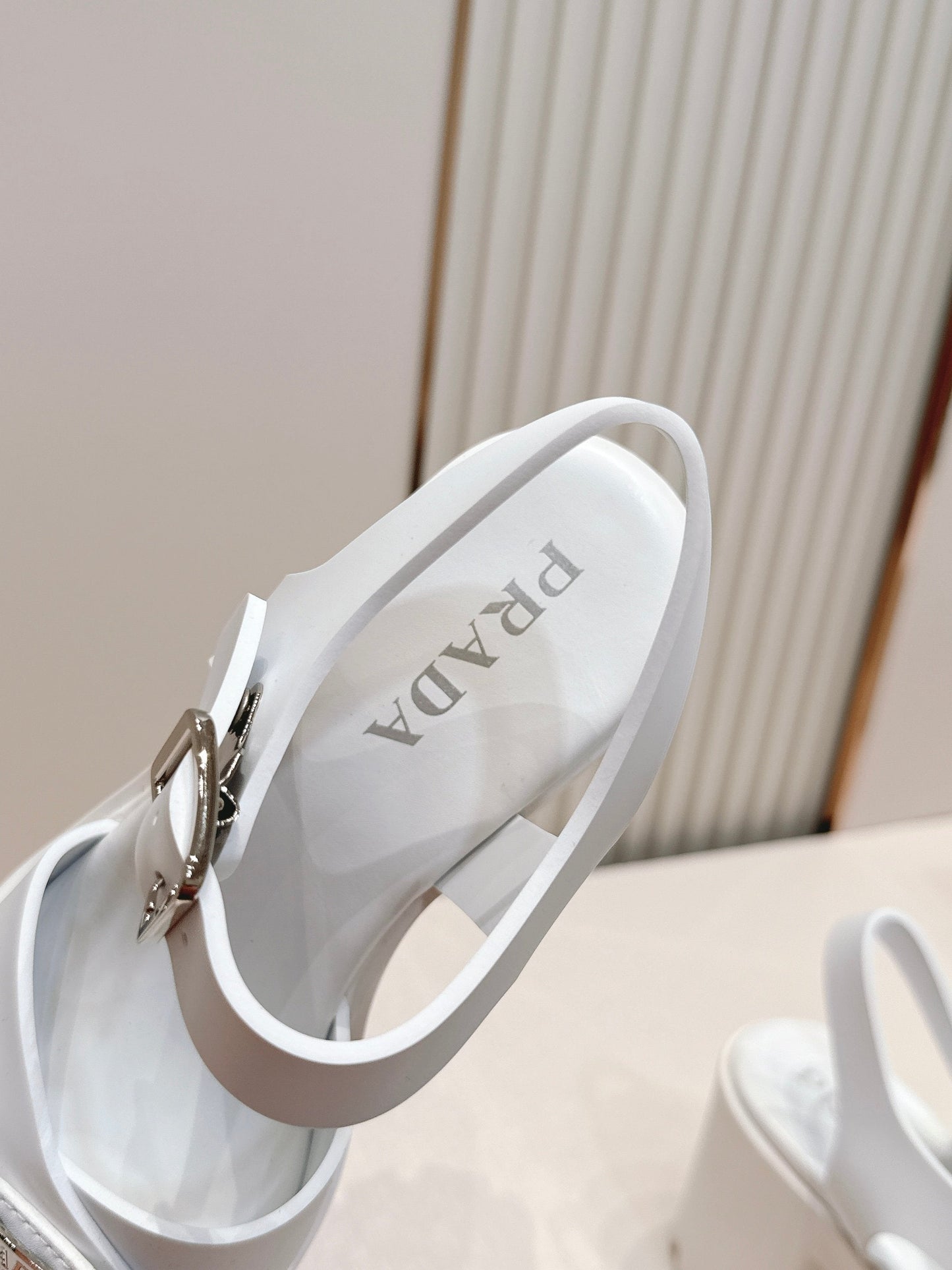 Prada 26s Monolith Sandals White Rubber 838139