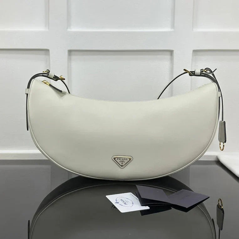 Prada 2026 Large Demi-Lune Shoulder Bag 42cm Calfskin