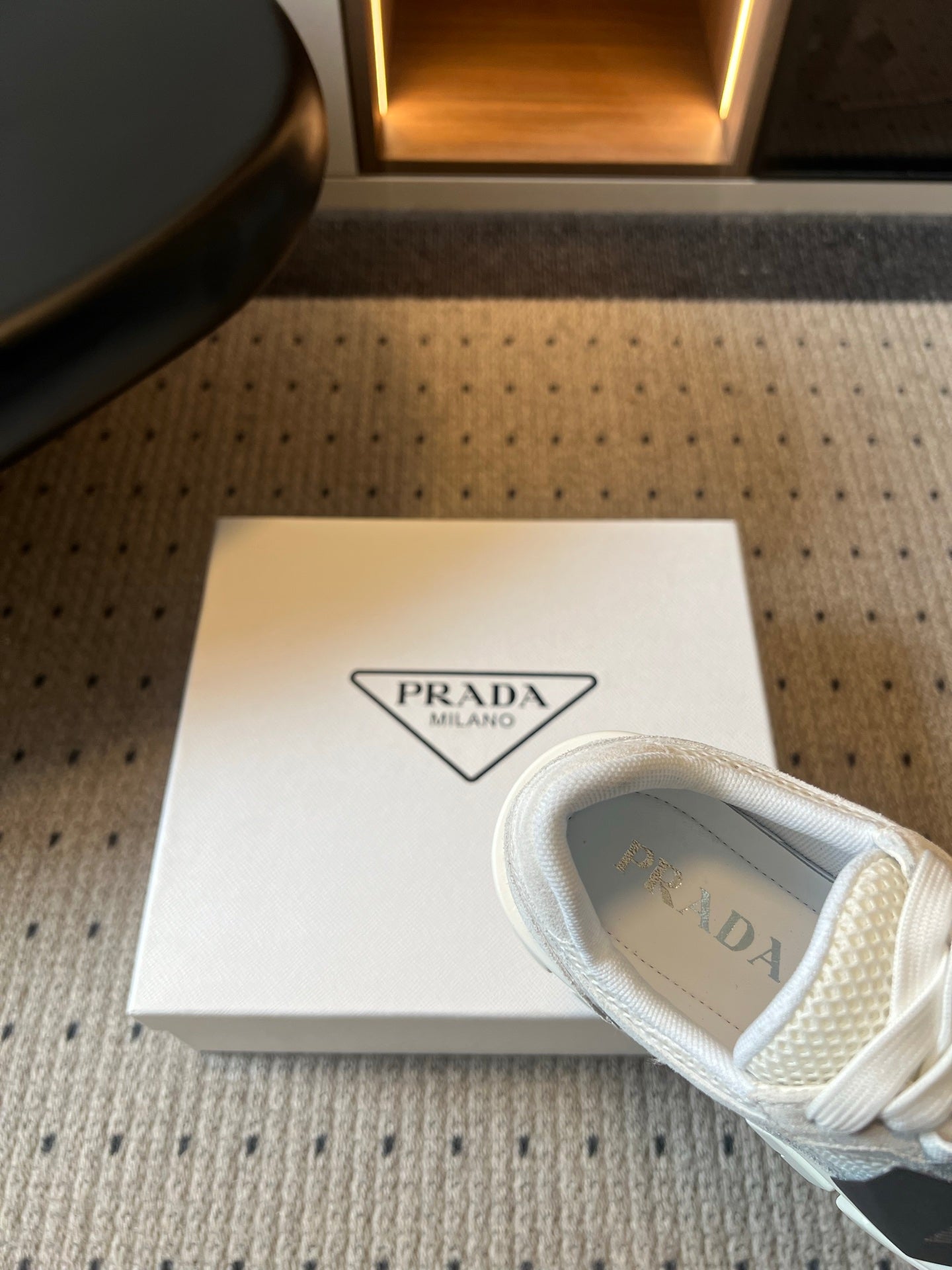 Prada 26s Monolith Sneakers White Suede Mesh Fabric 971700