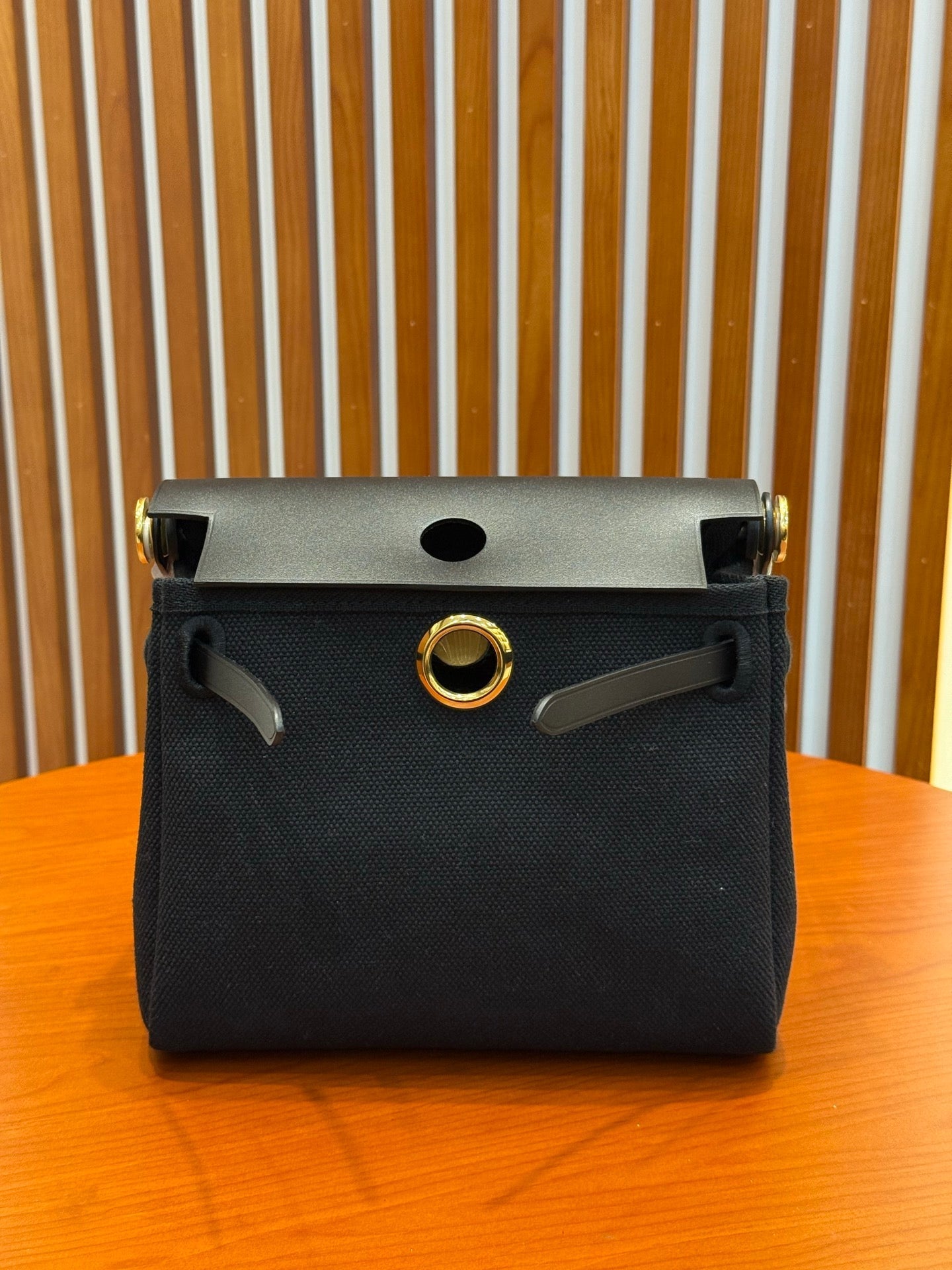 Hermes 2026 Herbag Zip 20cm Black Canvas Leather 284492