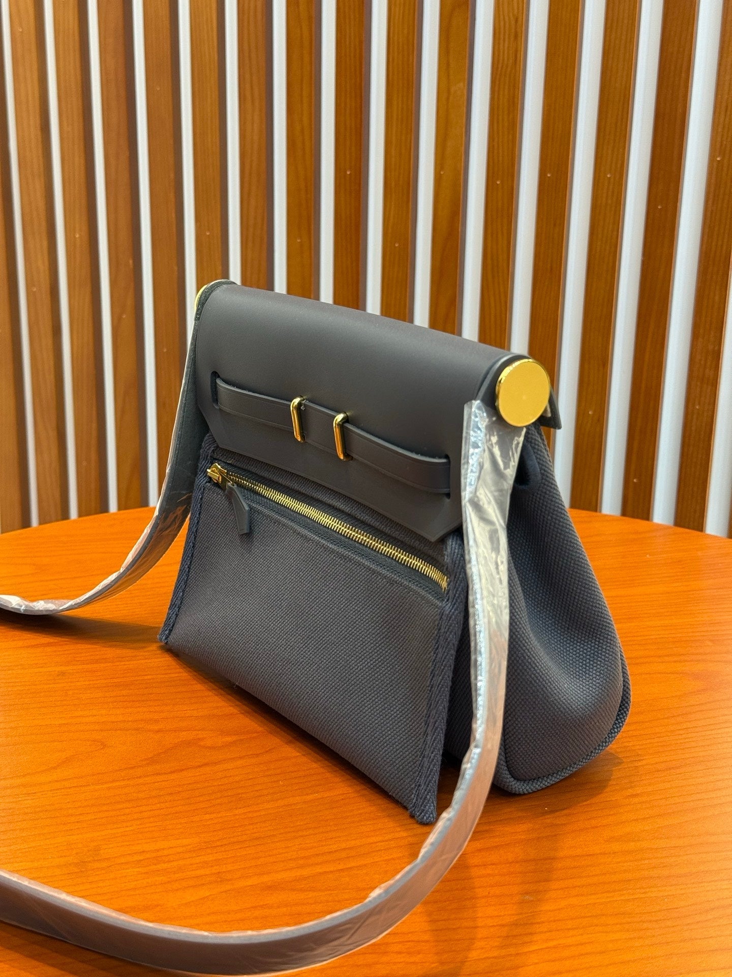 Hermes 2026 Herbag Zip 20cm Slate Grey Canvas Leather 284494