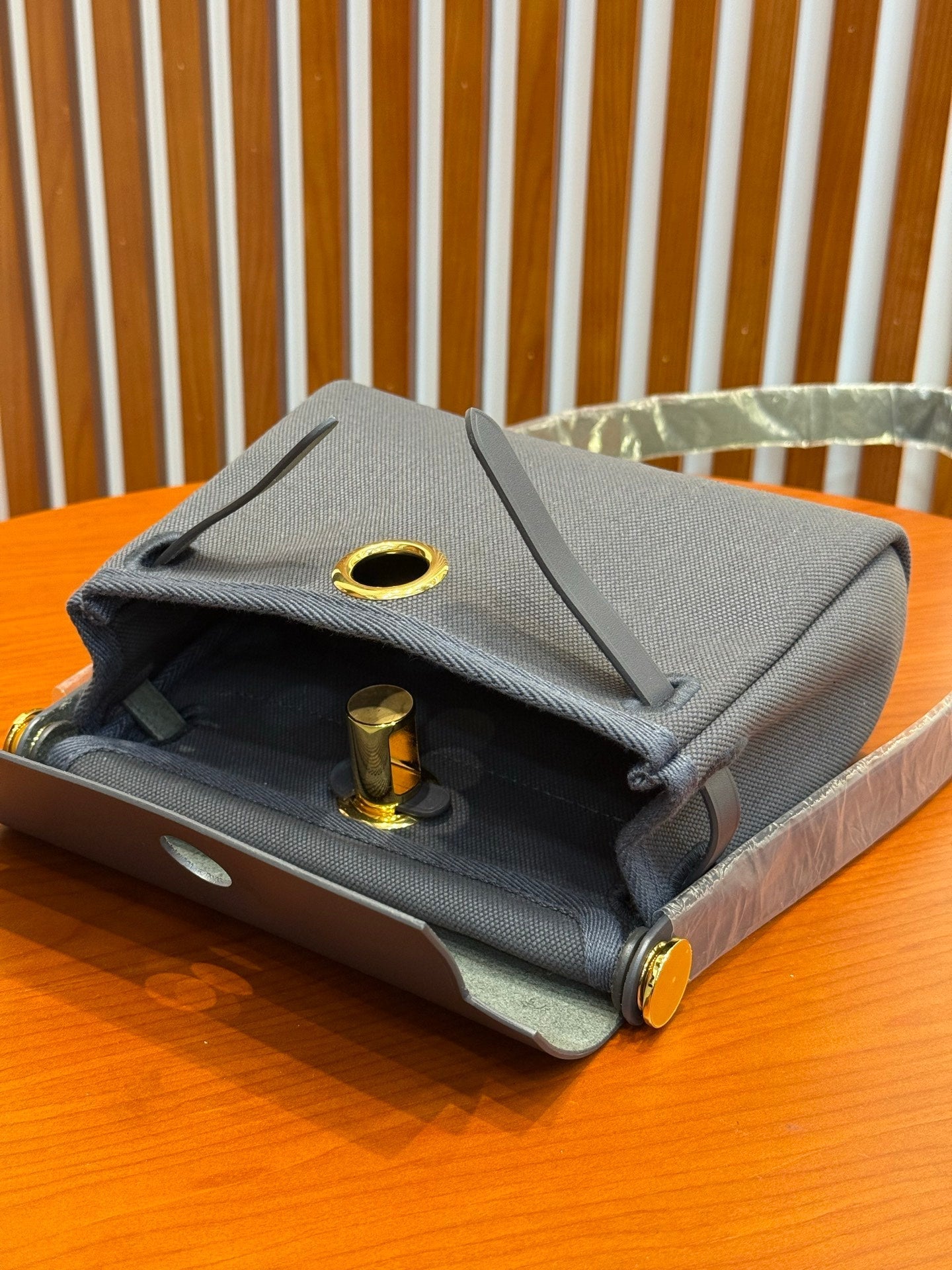 Hermes 2026 Herbag Zip 20cm Slate Grey Canvas Leather 284494