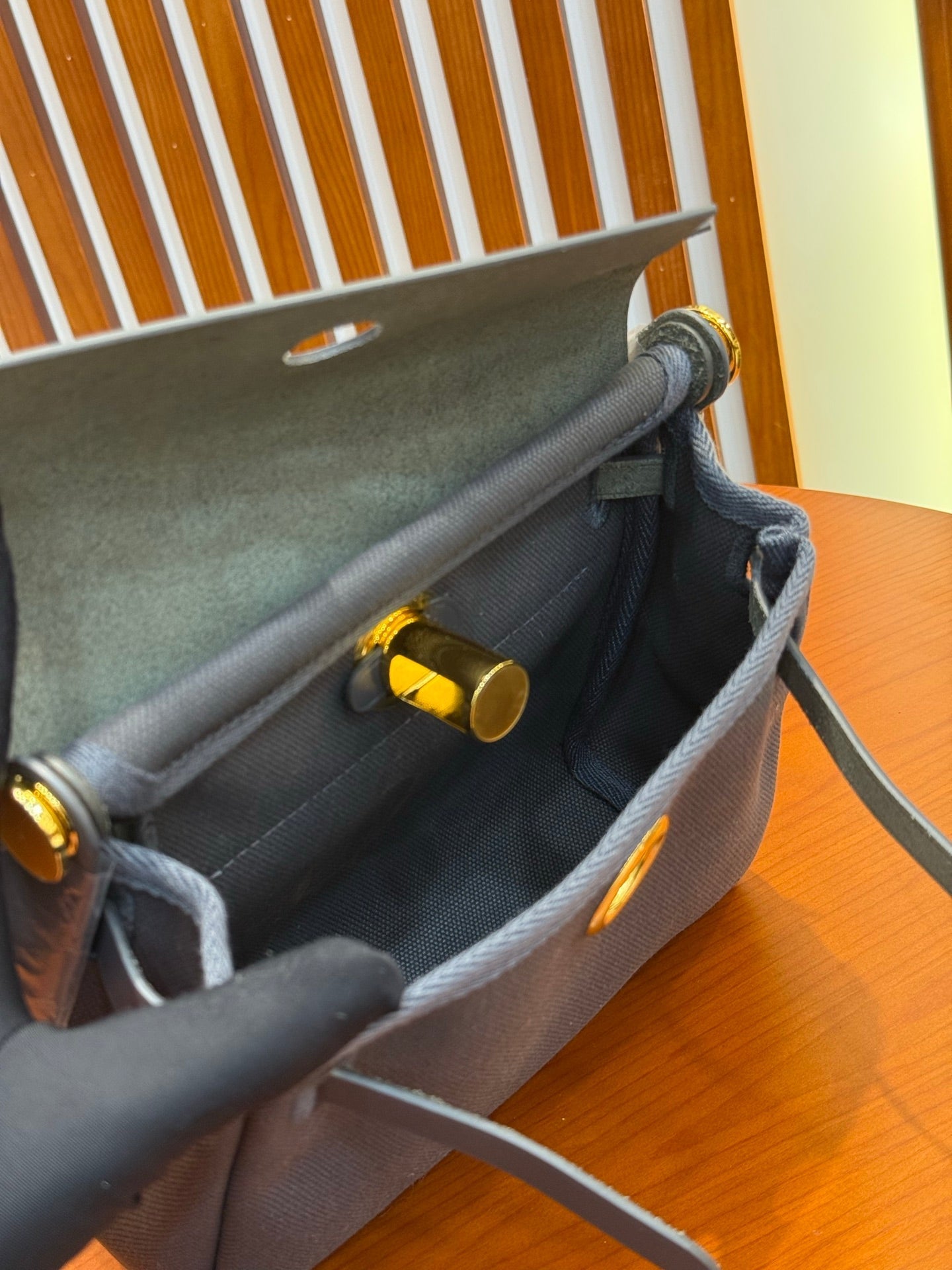 Hermes 2026 Herbag Zip 20cm Slate Grey Canvas Leather 284494