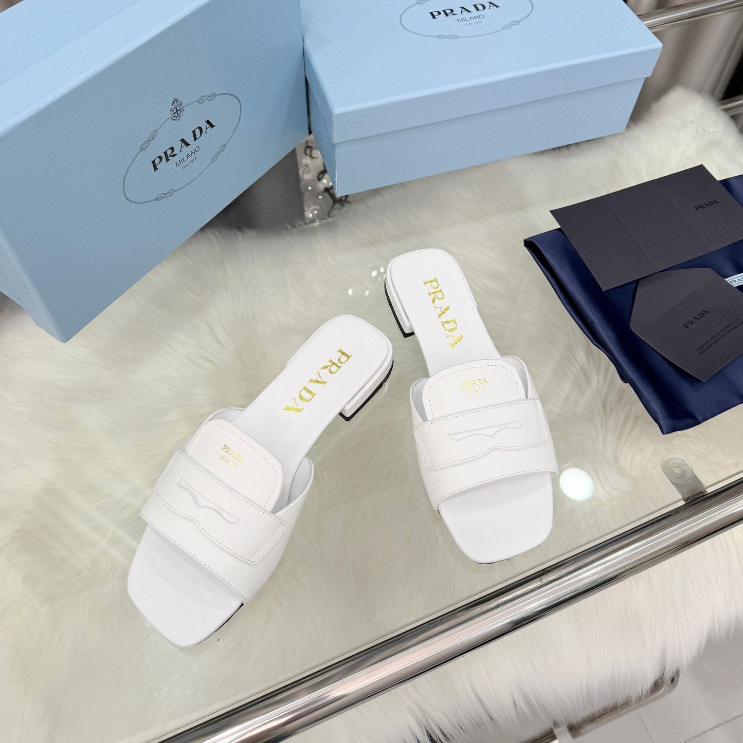 Prada 26SS Sandals 10mm White Leather 564169