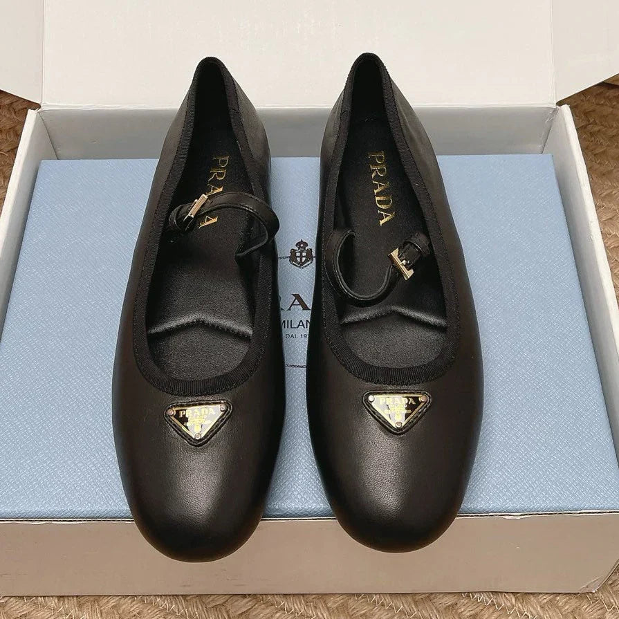 Prada 2026 Ballet Flat Black Leather 854606