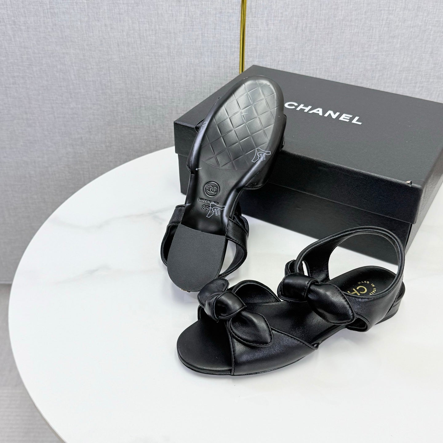 Chanel 2026 Slingback Sandals Bow Sheepskin  801644