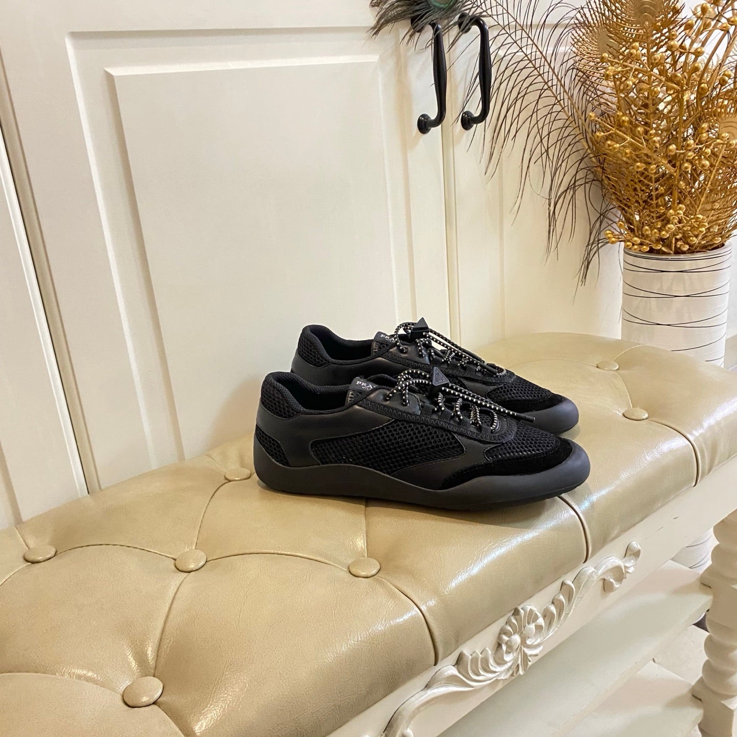 Prada Speedrock Sneaker Black Suede Mesh 687794