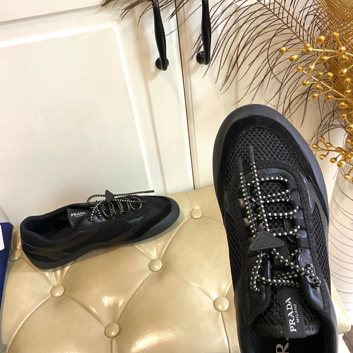 Prada Speedrock Sneaker Black Suede Mesh 687794