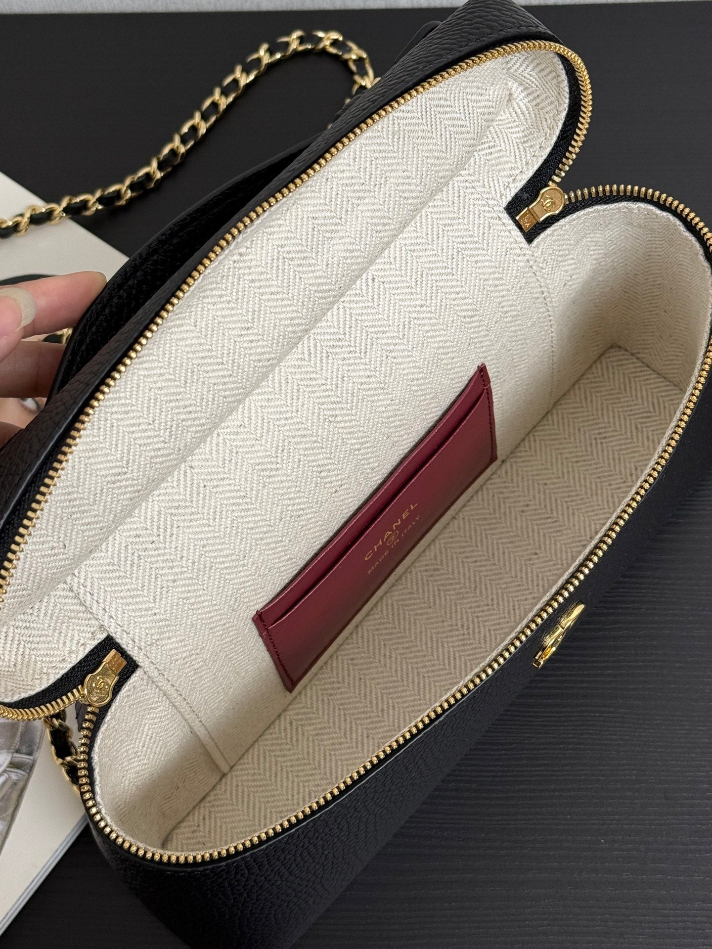 Chanel 2026 Vanity Bag Black Grained Calfskin