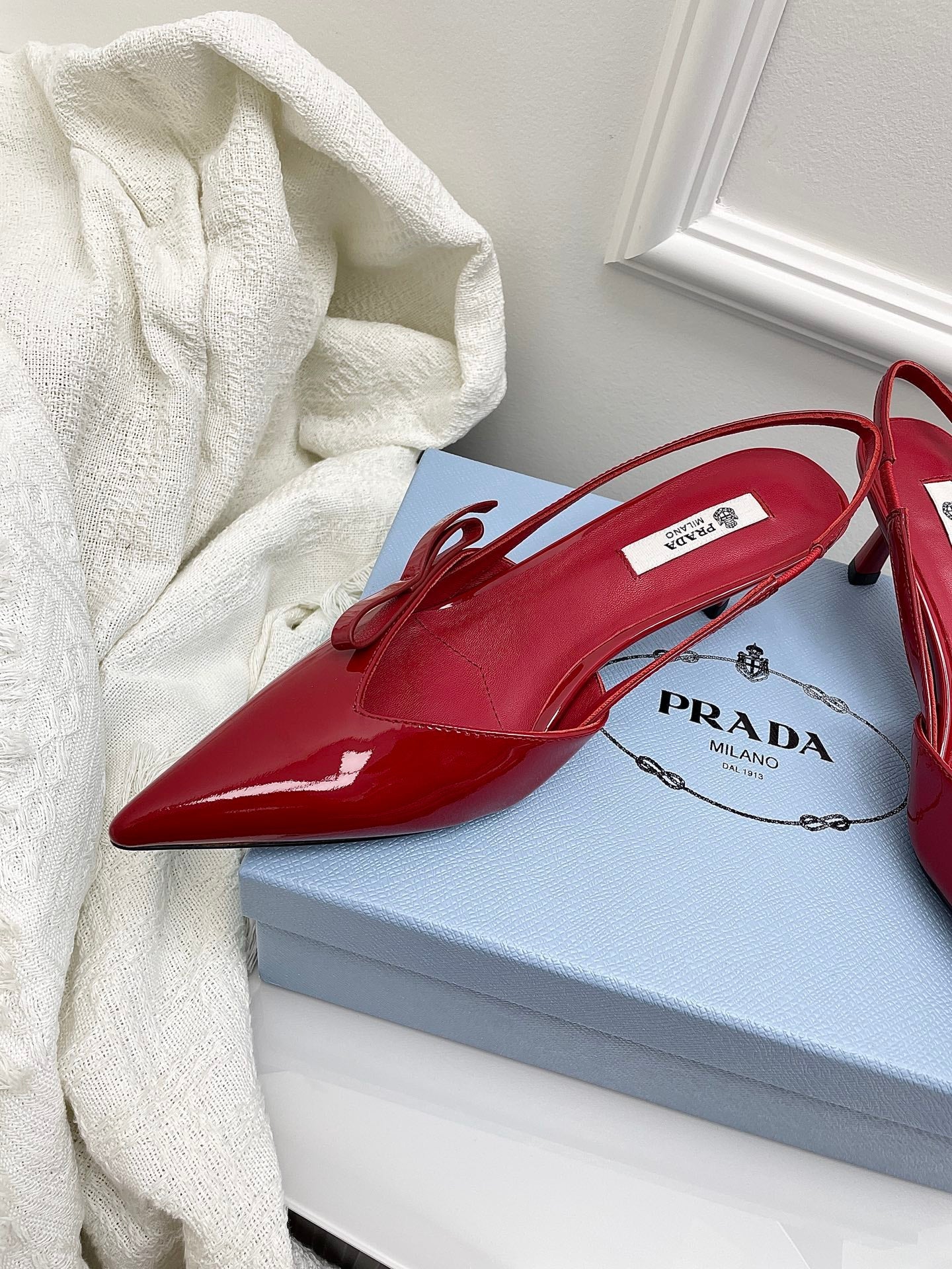 Prada 26s Slingback Burgundy Patent Leather 726982
