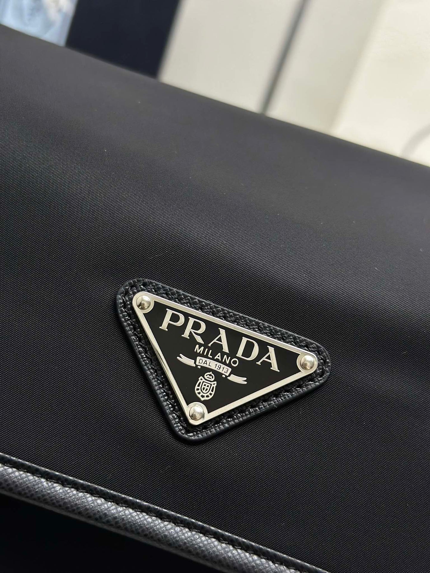Prada 25AW Men's Saddle Bag 22 Black  Re Nylon Fabric