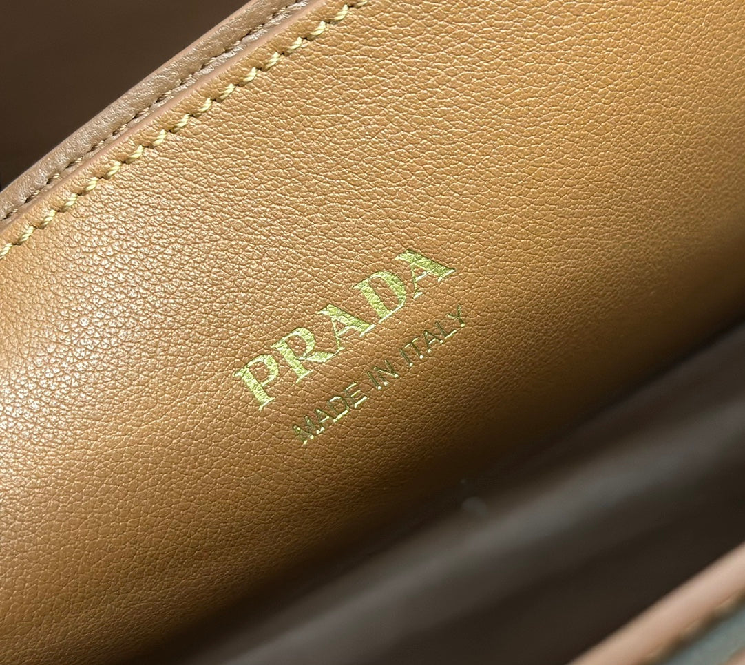 Prada Buckle Tote Bag 35cm Brown Cowhide