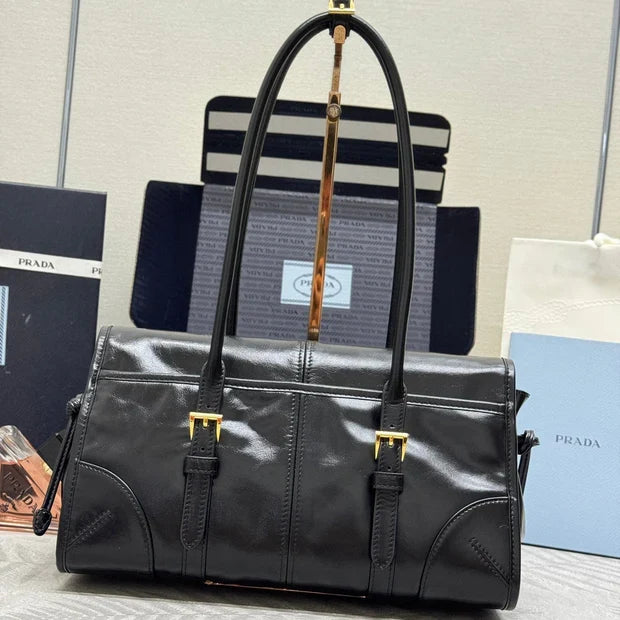 Prada 2026 Bonnie Bag 24cm Gray Leather