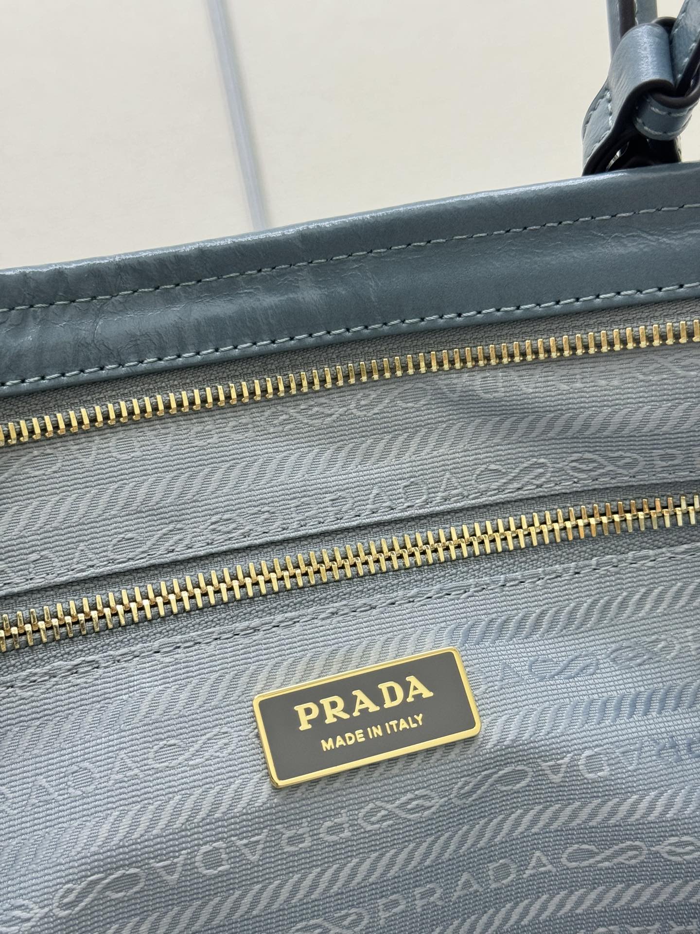 Prada Bonnie Extra-Large 42cm Blue Gray Calfskin