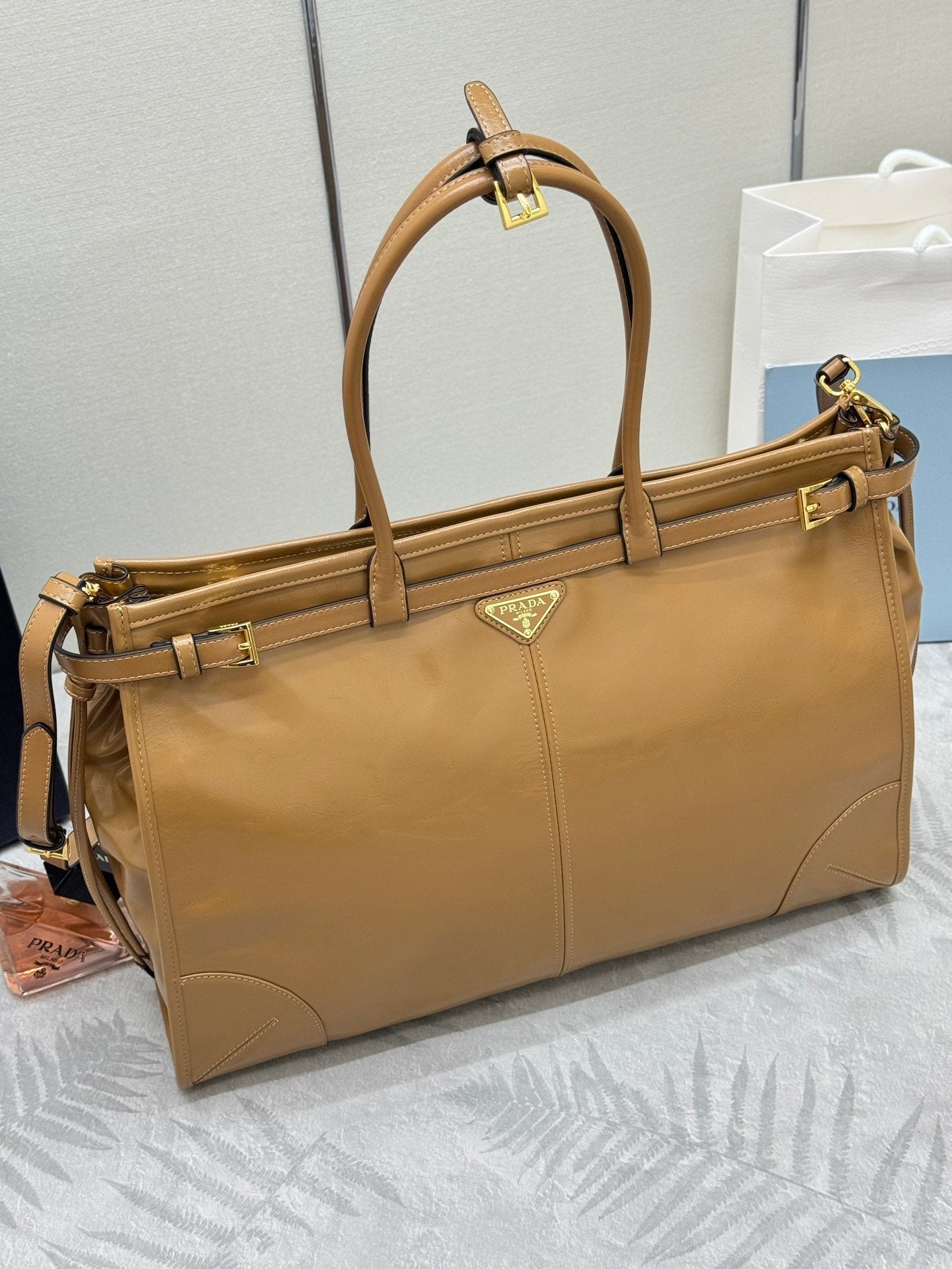 Prada Bonnie Extra-Large 42cm Brown Calfskin