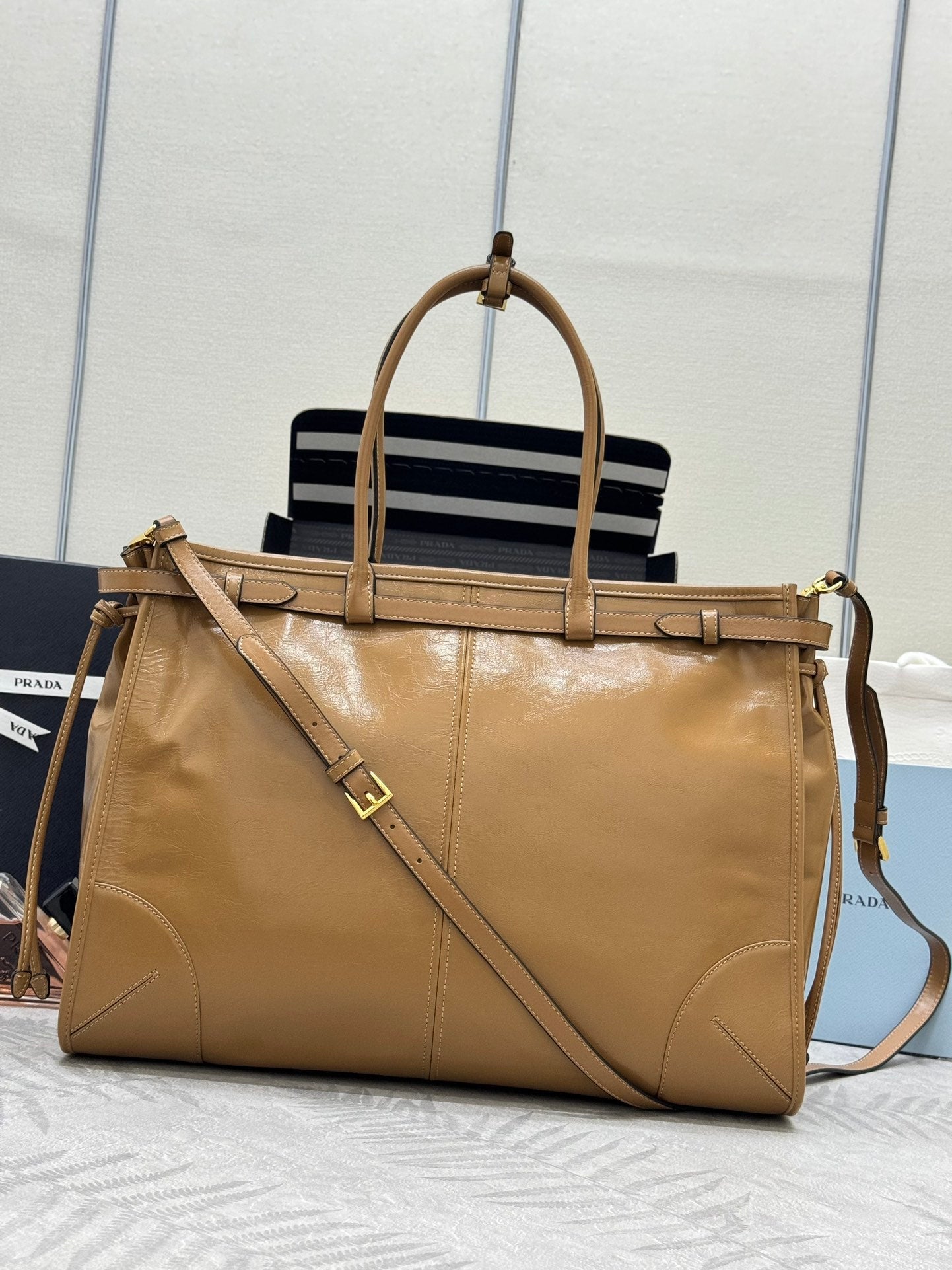 Prada Bonnie Extra-Large 42cm Brown Calfskin