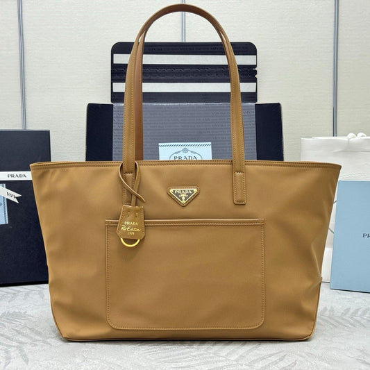 Prada Re-Edition 1978 Tote Bag 35cm Brown Re-Nylon& Saffiano Leather