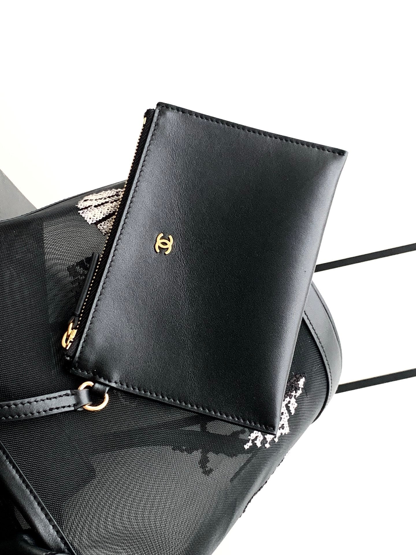 Chanel 2026 Tote Bag 31cm Black Mesh Leather 367729