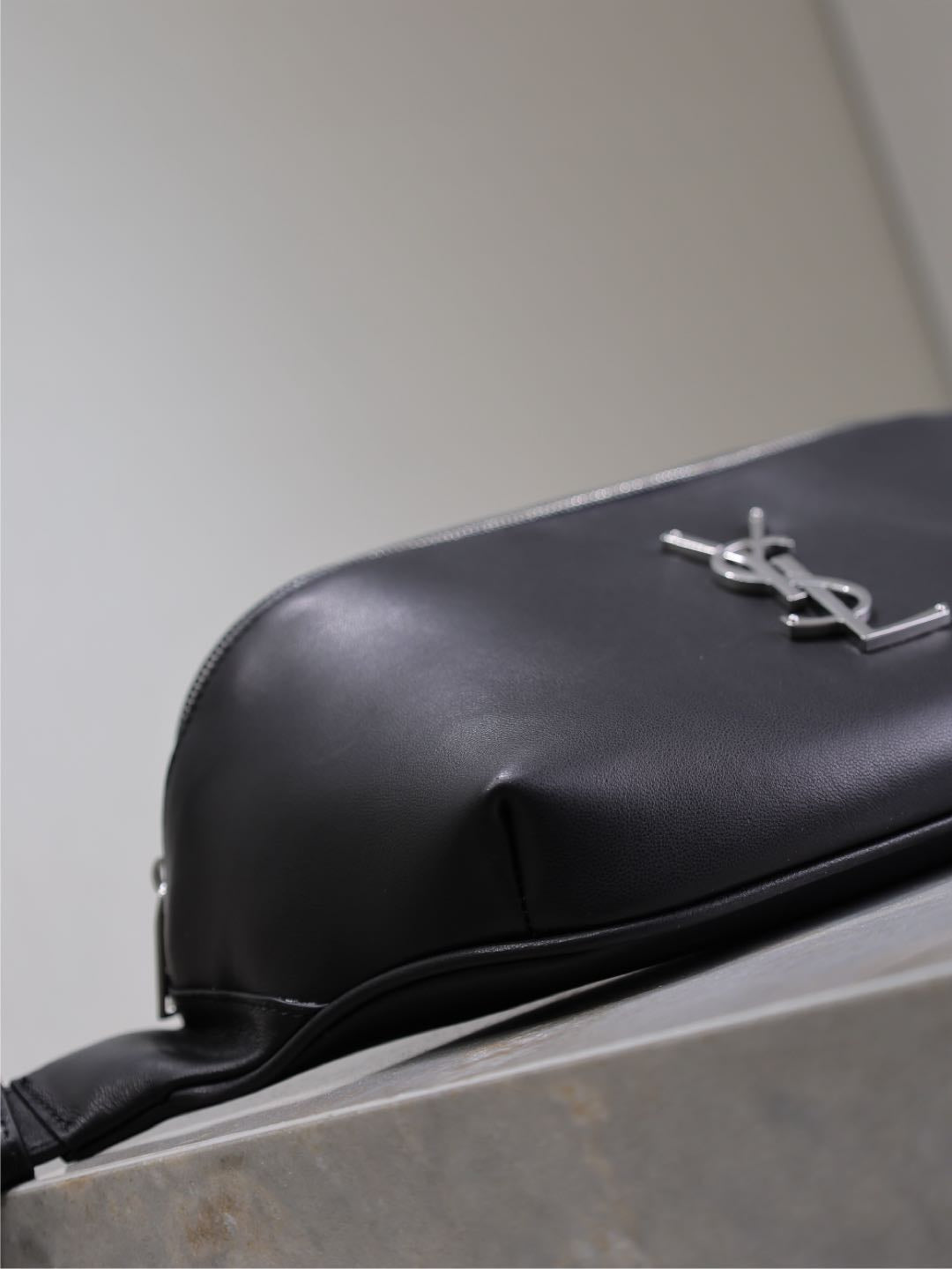 Prada Classic Belt Bag 25cm Black Lamskin Sliver HW