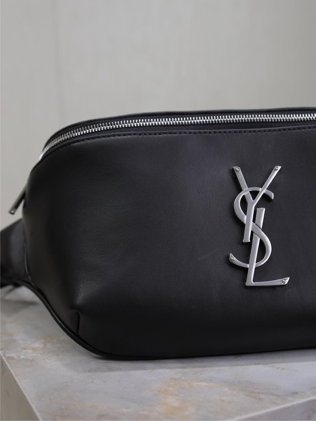 Prada Classic Belt Bag 25cm Black Lamskin Sliver HW