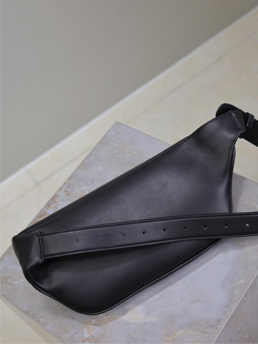 Prada Classic Belt Bag 25cm Black Lamskin Sliver HW
