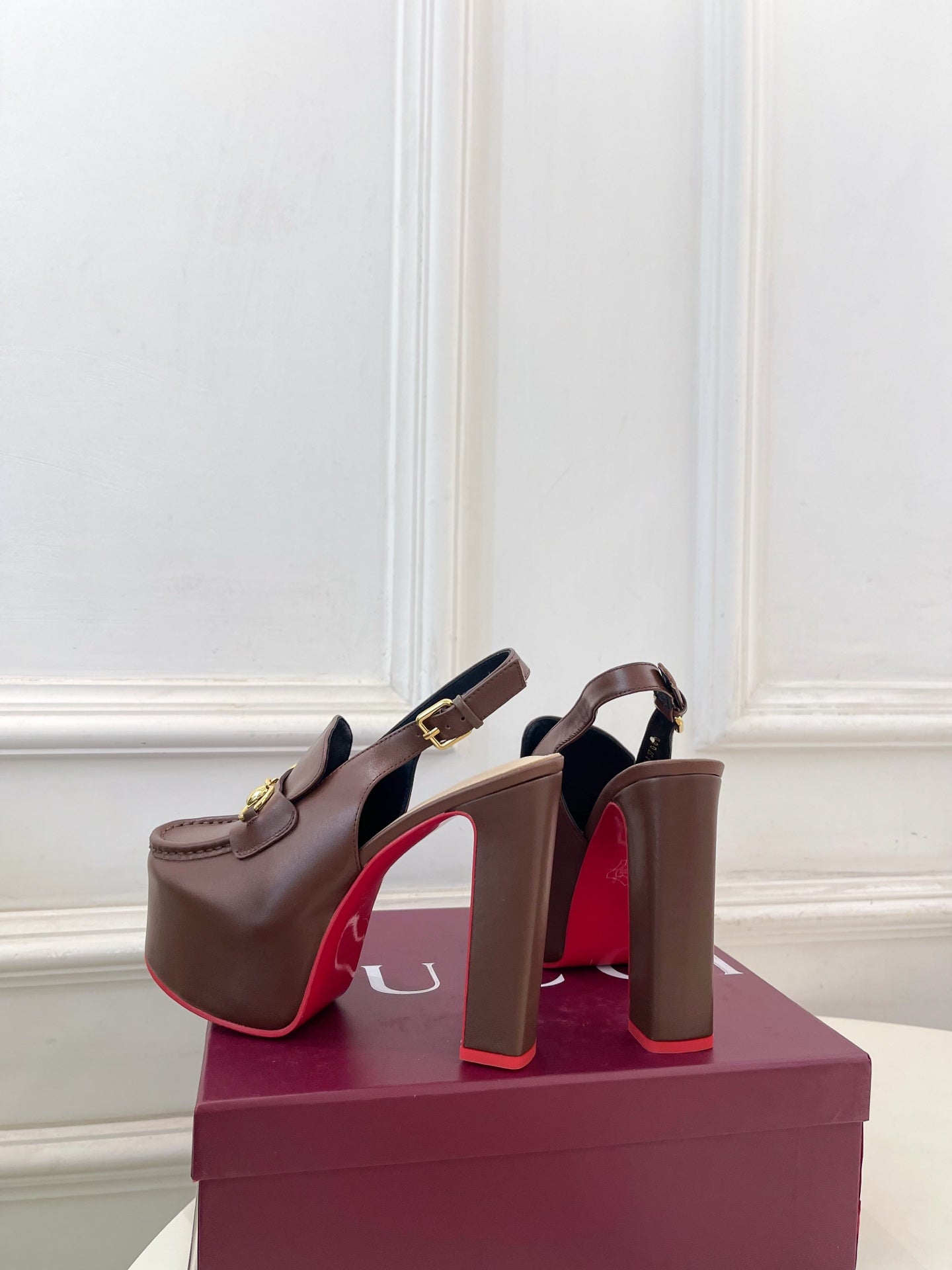 GG 26SS Platform Sandals 130 Brown Sheepskin 640265