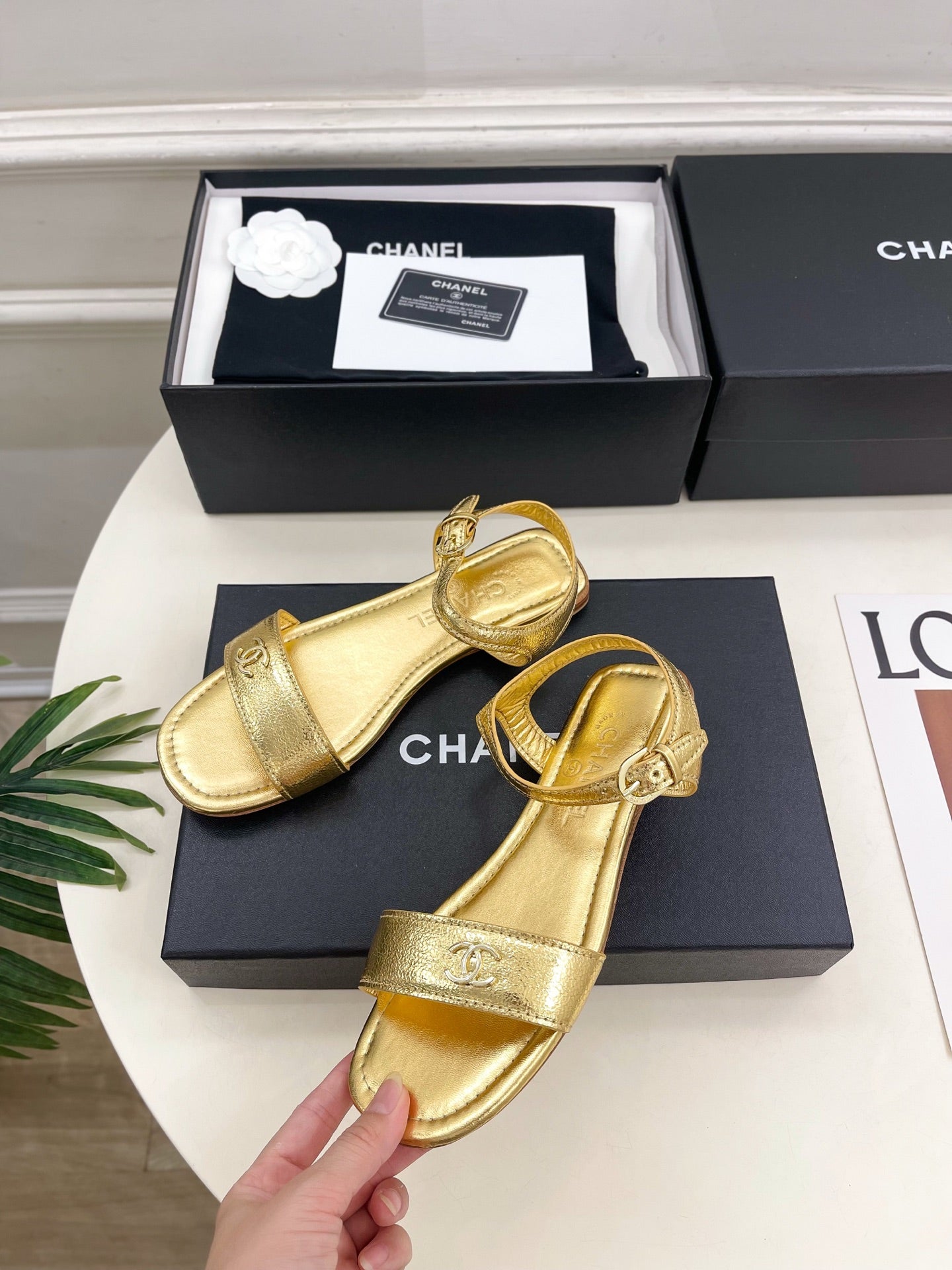 Chanel 2026 Double C Buckle Strappy Flat Sandals Lambskin Sheepskin 832342