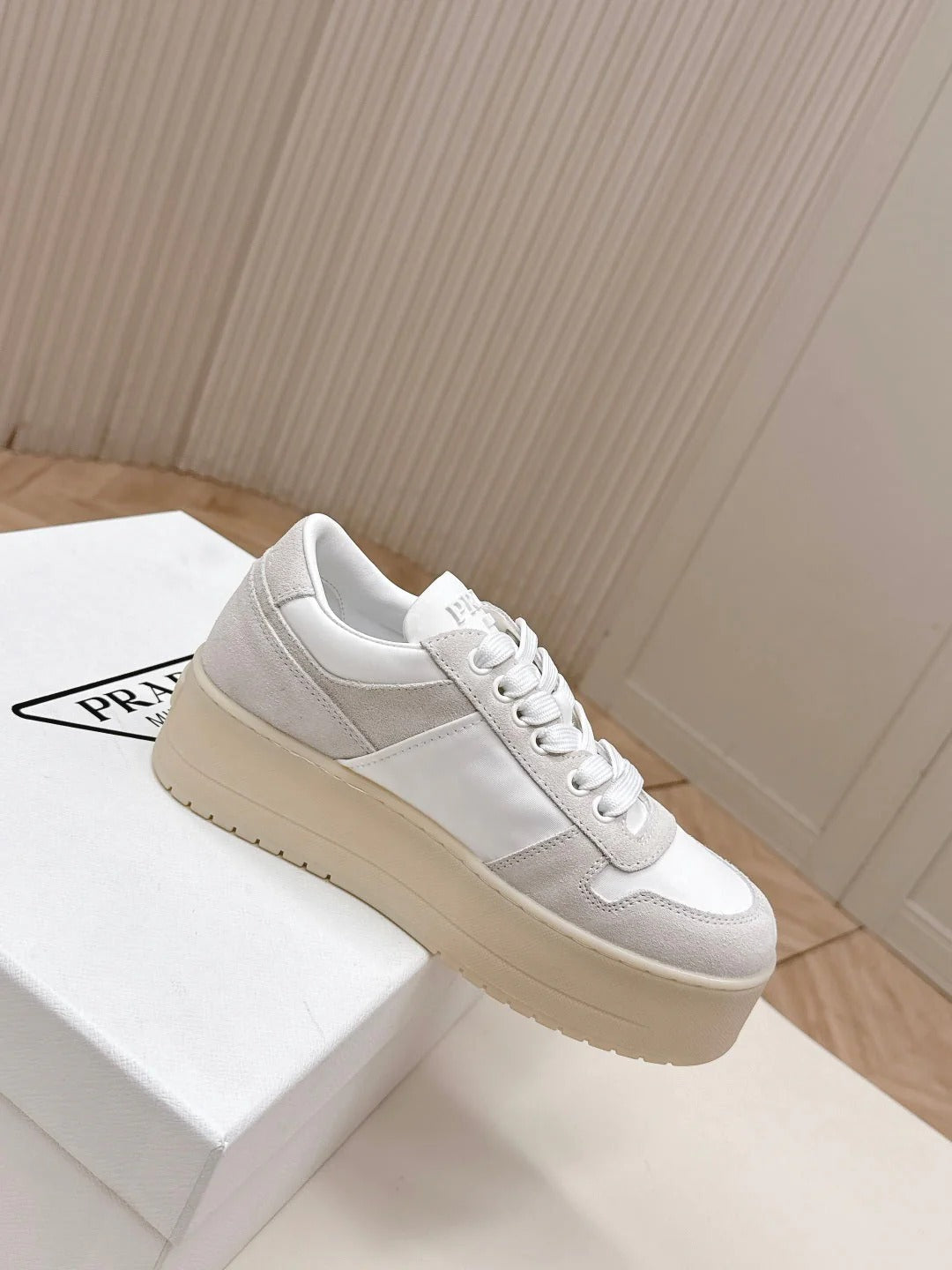 PRA 2026S Platform Sneakers 50 White Cowhide 663497