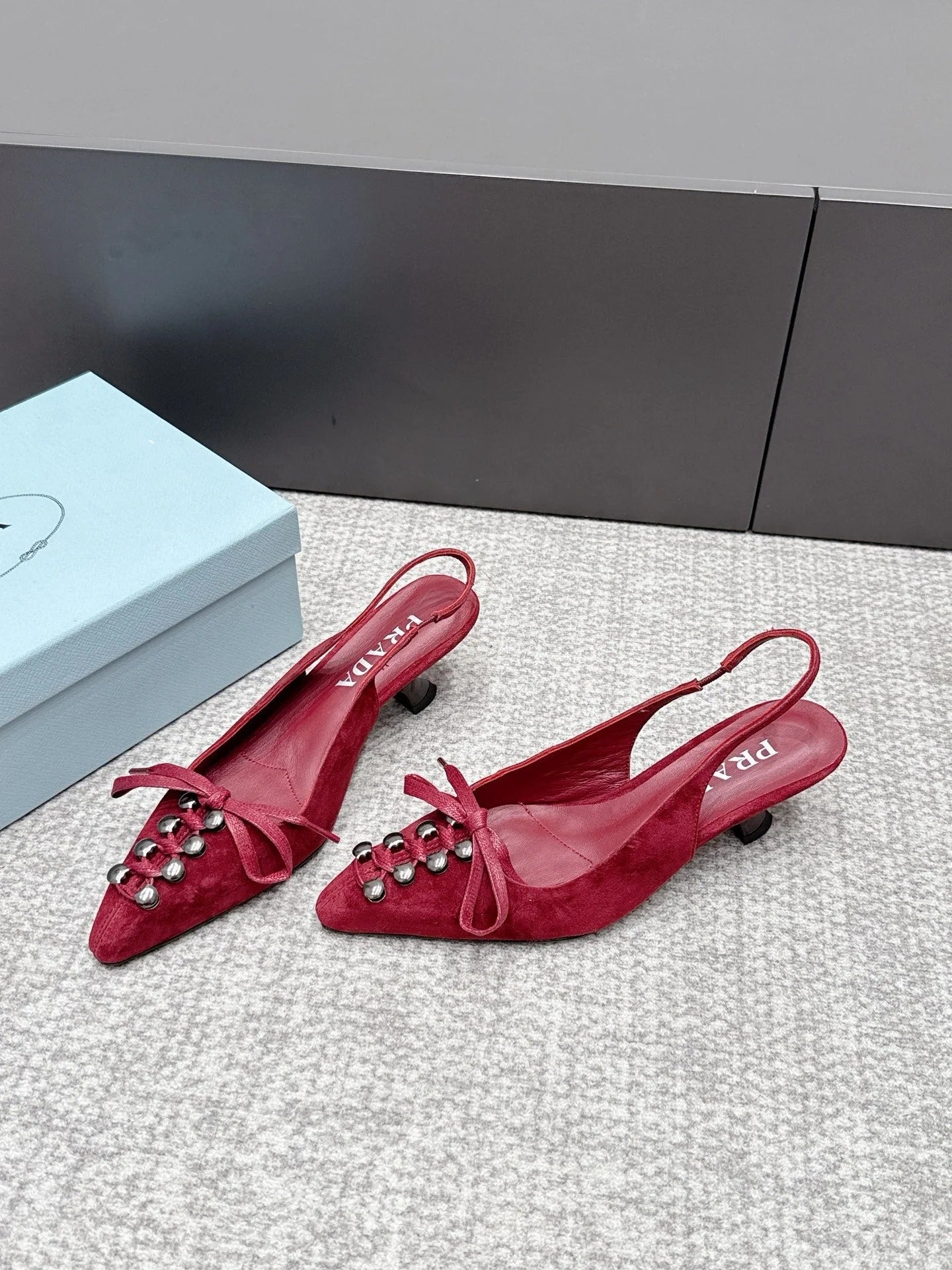 Prada 2026 Slingback 55mm Suede Lambskin 855730