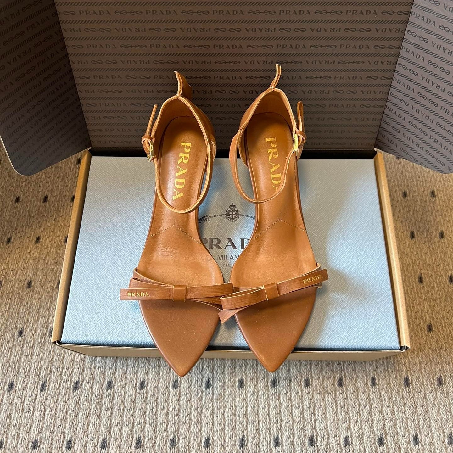 PRA 26S High-Heeled Sandals 60 Camel Brown Cowhide 627446