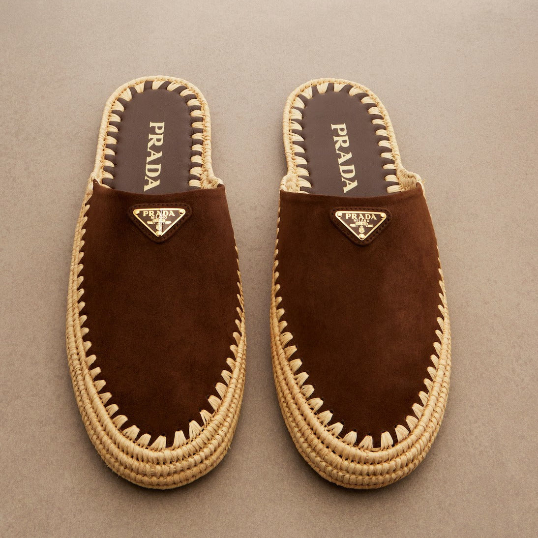 Prada 26s Mules Cocoa Brown Suede