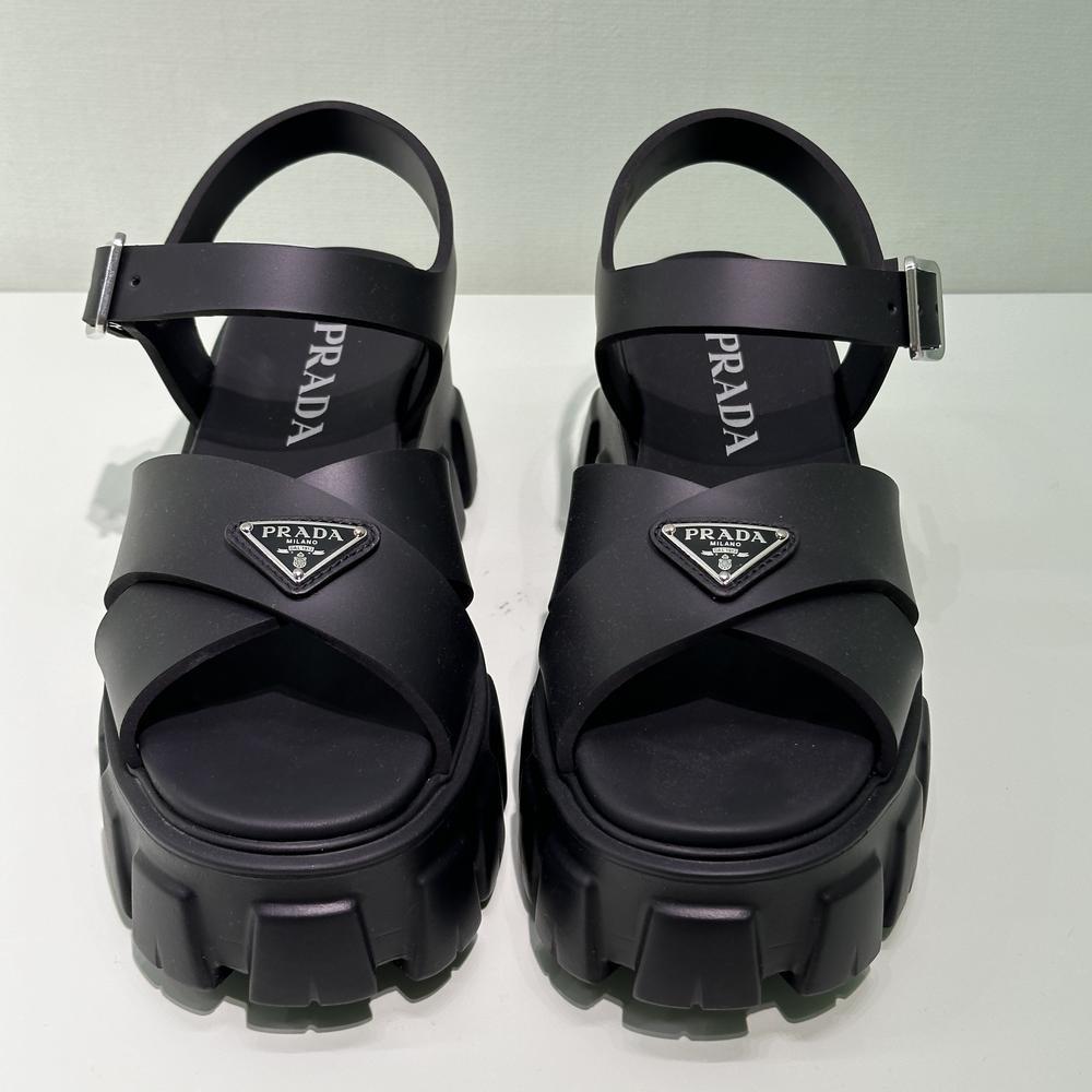 Prada Monolith Sandals Black