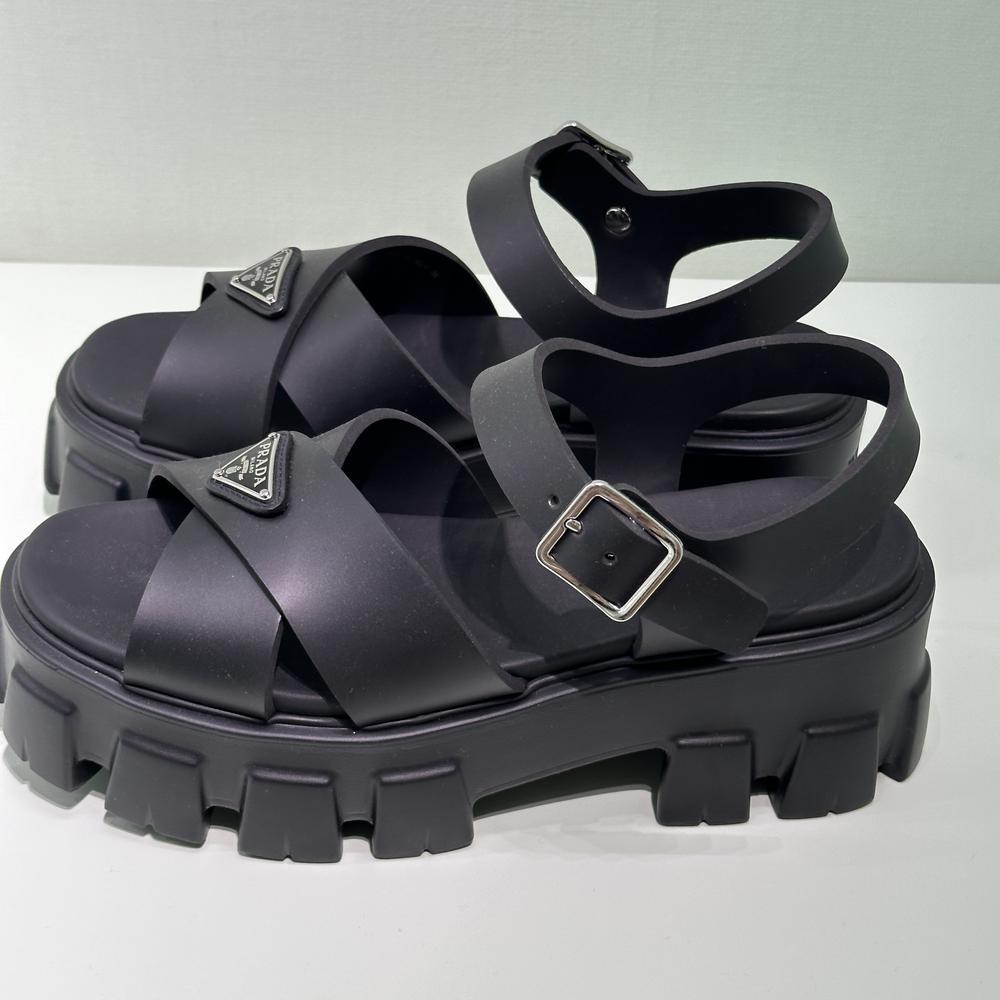 Prada Monolith Sandals Black